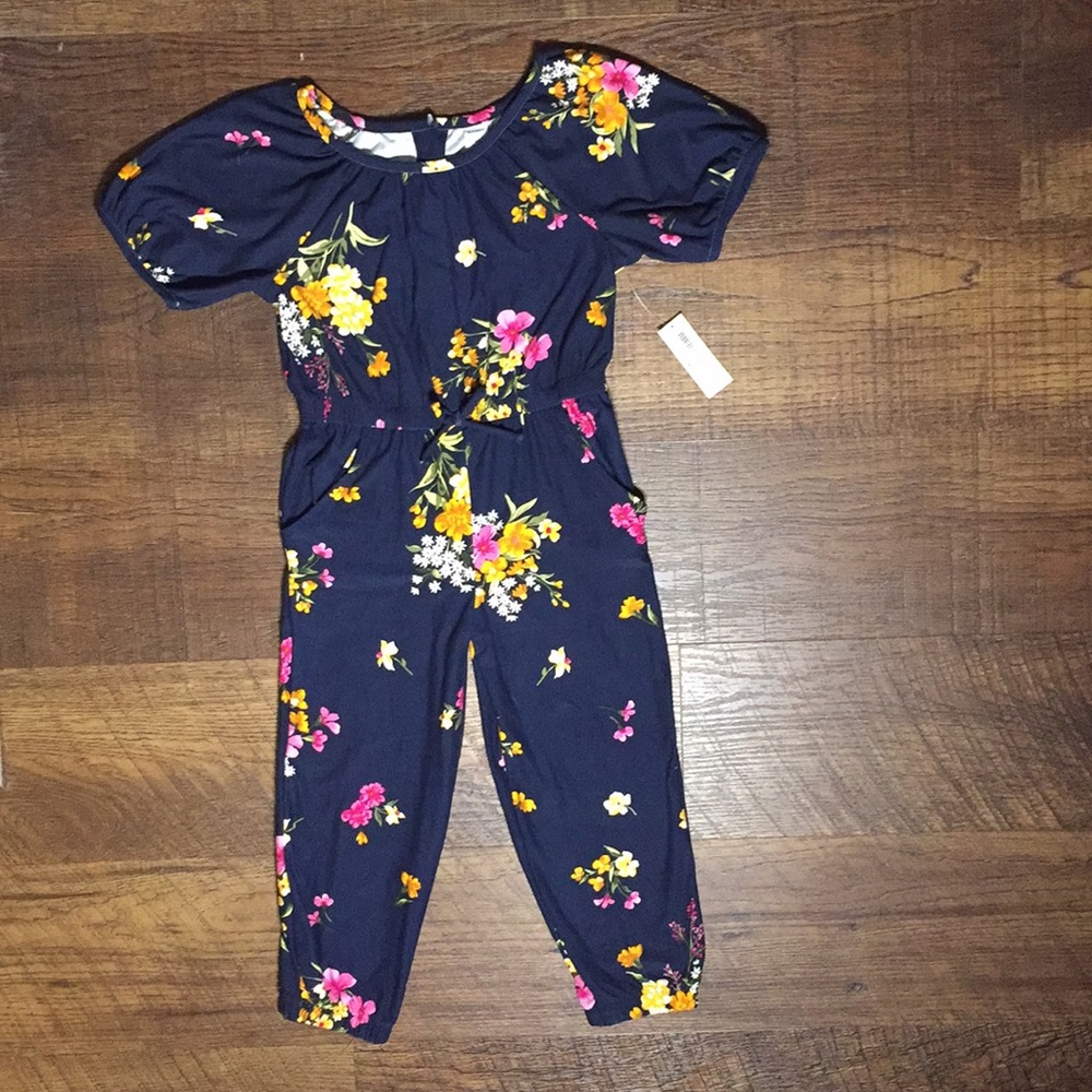 Old Navy Girl’s Jumpsuit 4T Blue & Floral